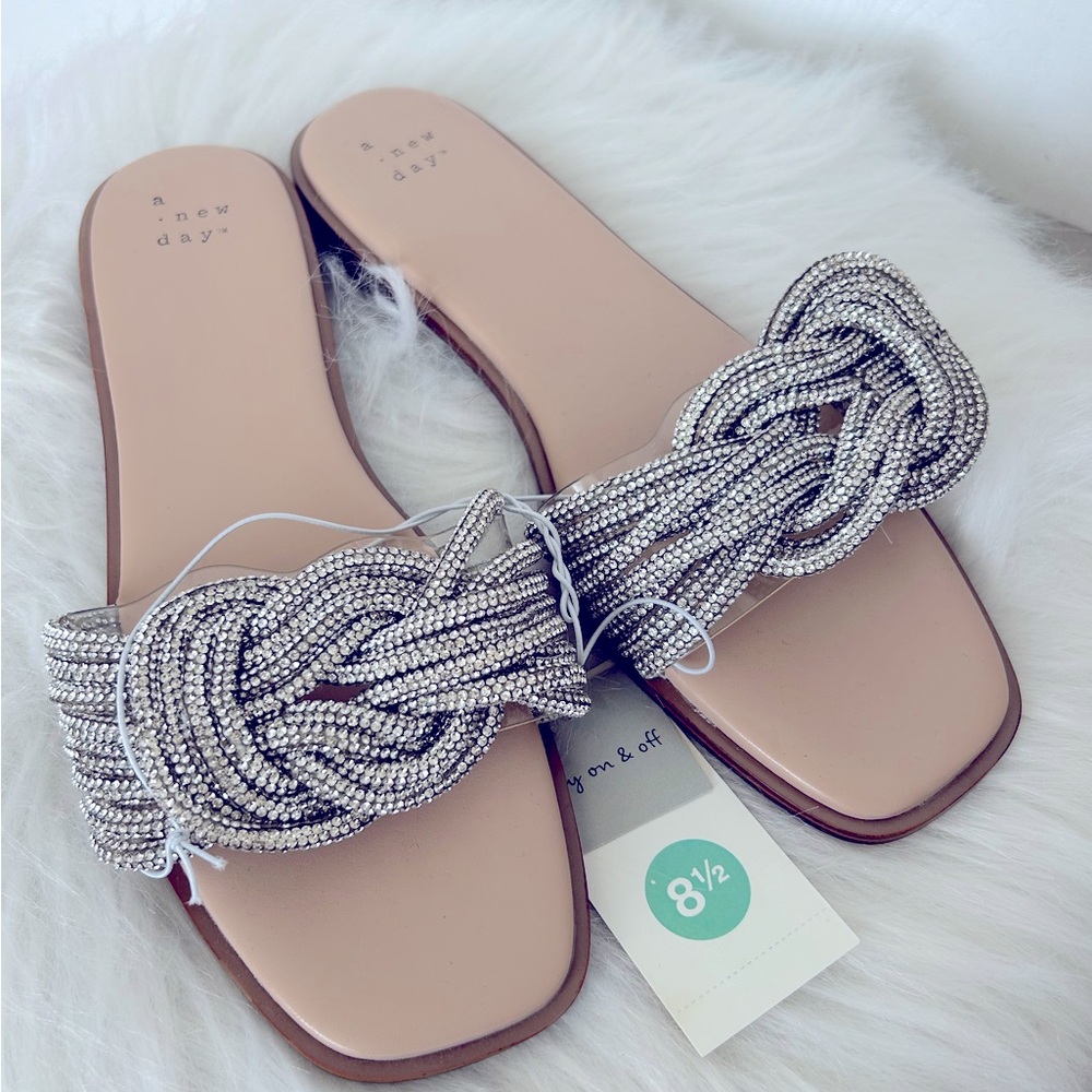 Rhinestone slide sandals
